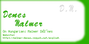 denes malmer business card